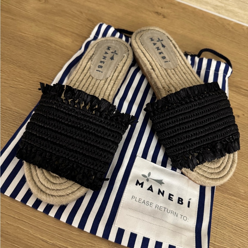 Manebi Women's Black Espadrille Sandals